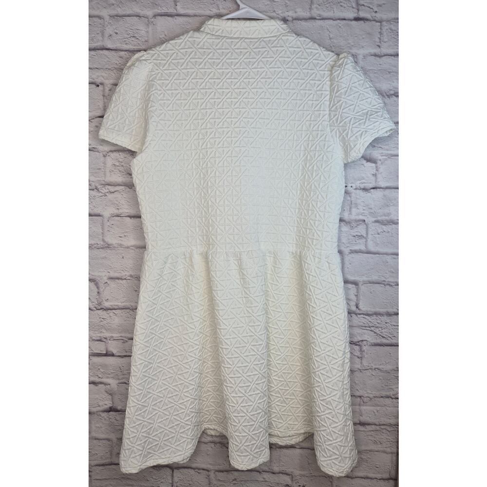 SSYS The Label Lainey Textured Mini Dress Ivory White Puff Sleeve Size L - Picture 5 of 6